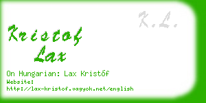 kristof lax business card