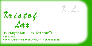 kristof lax business card